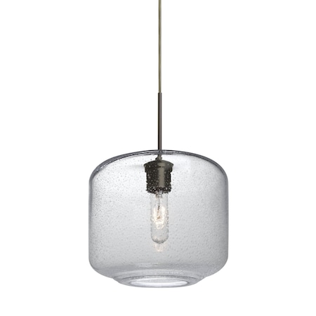 Besa Lighting Niles 10 Cord Pendant, Clear Bubble, Bronze, 1x60W Incandescent 1JT-NILES10CL-BR